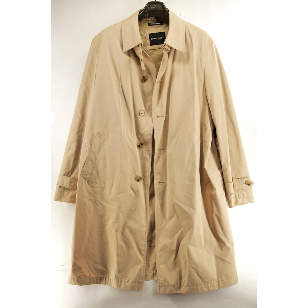 Schneiders Salzburg Trench Coat Mens 44 Beige Cotton